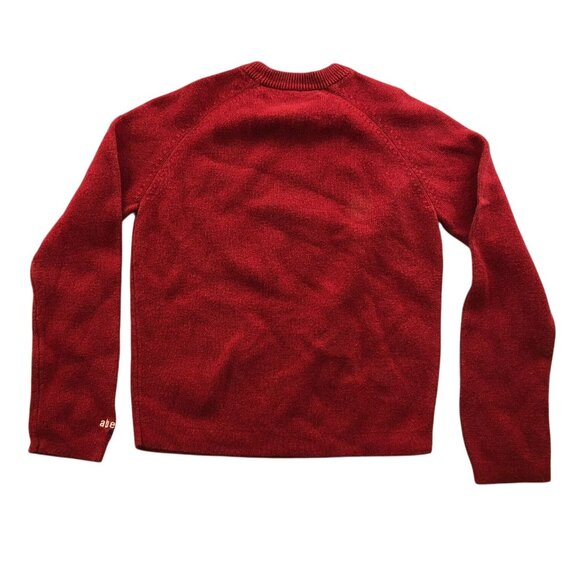 Abercrombie Mens Sweater Small Crew Neck Pullover Red Knit Striped Retro Casual - Picture 2 of 7